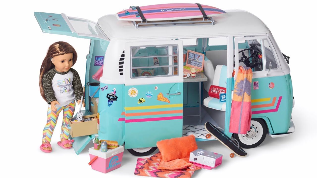 American Girl Doll Joss"s VW Surf Bus