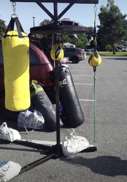 New Punching bag stand only. Bags are a little bit extra