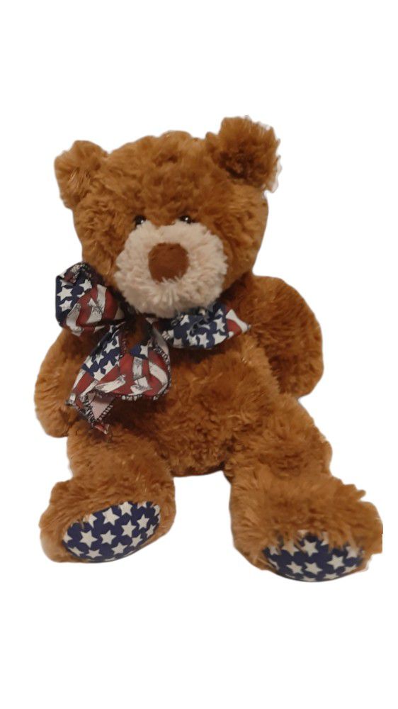 Ty Beanie Classic Bear Flags American Patriotic Stars Stripes 13" 2006. Pre-Owned 