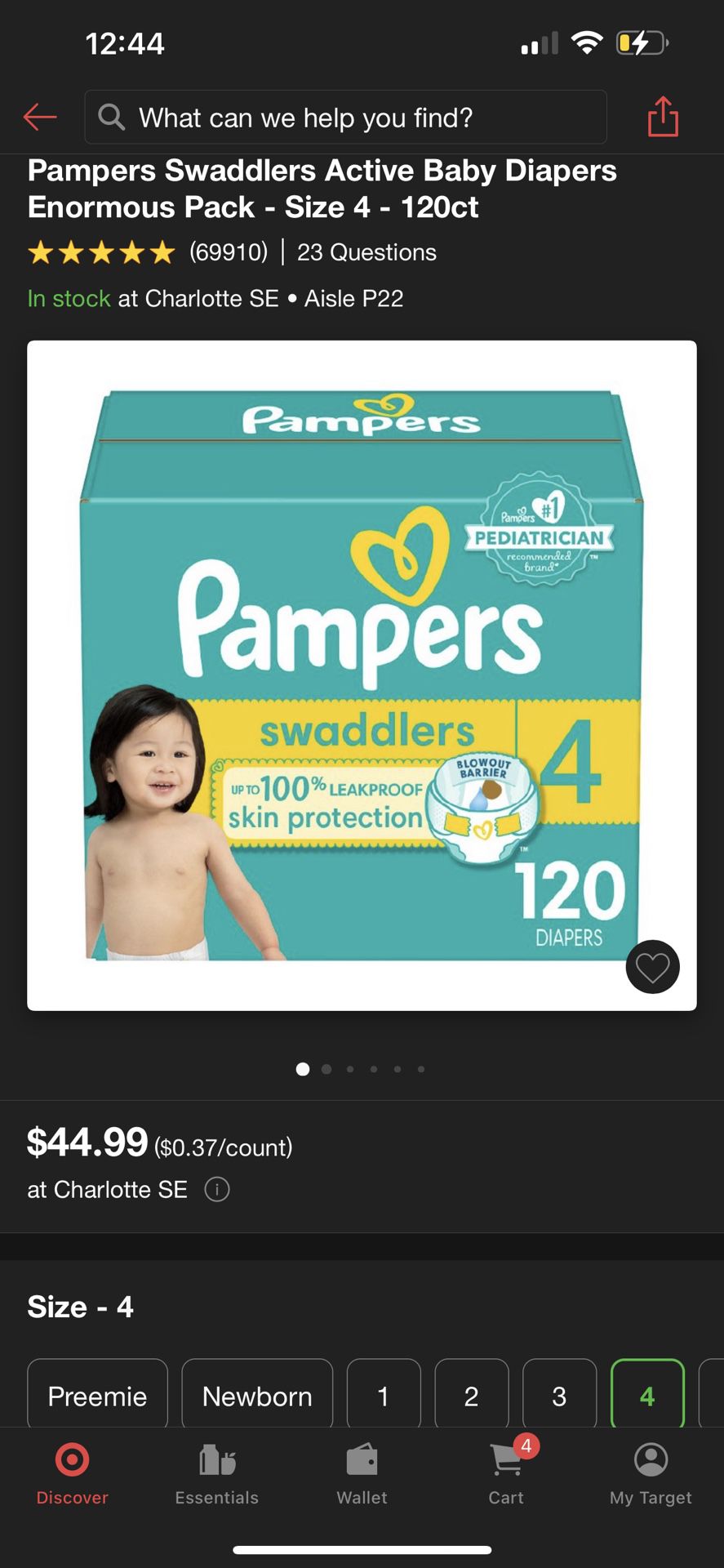 pampers Diapers ，size 3，4，5