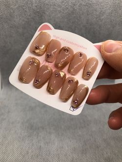 Size L custom made press on nails