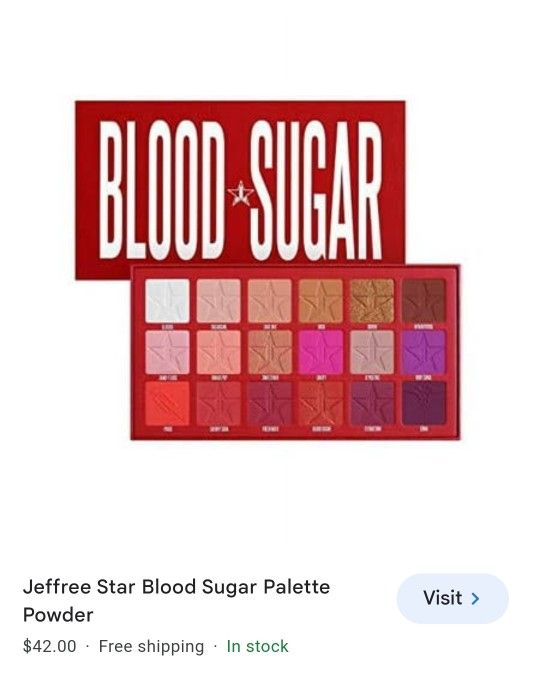 Jeffrey Star Blood Sugar Pallete *new