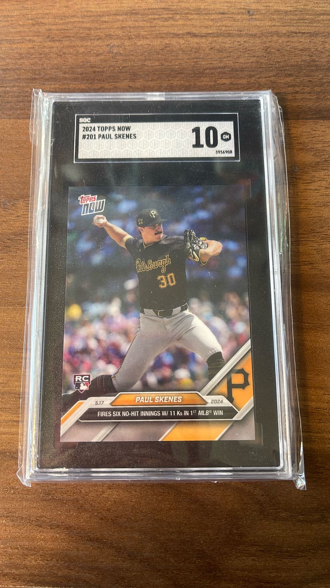 2024 MLB Topps NOW 201 PAUL SKENES 6 IP NO HIT 11K PIRATES ROOKIE RC