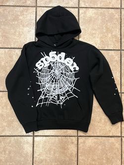 Black Spider Web Graphic Hoodie – Streetwear Pullover