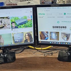 Matching 24" LG Monitors, 1920x1080, HDMI, VESA