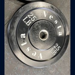 Black Bumper Plates PAIR 25lb | Vesta Fitness