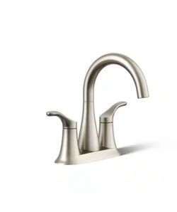 Kohler Simplice 4 in. Centerset Double-Handle Bathroom Faucet, Brushed Nickel
