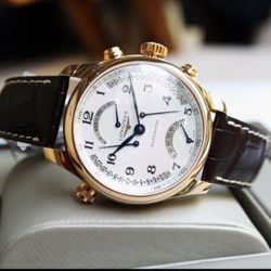 LONGINES Longines Master Series Automatic Mechanical Movement Waterproof 30m Deep Men's Swiss Watch 41mm White Dial K Gold 18K Rose Gold Case (P570)