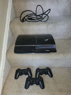 PS3 Console with 3 controllers
