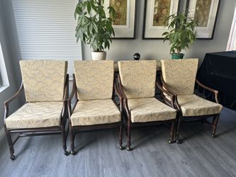 McGuire Vintage Target Back Chairs On Casters