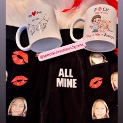 Valentines gift box set for him 🎁❤️‍🔥 this set includes. 2 Valentines coffee mugs and a personalized front & back boxers briefs 