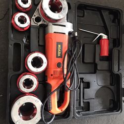 Electric Pipe Threader, 2300W Pipe Threading Machine with 6 Dies 1/2"-2", 110V Hand-held Pipe Threader Machine with Copper Motor, Portable Electric Pi