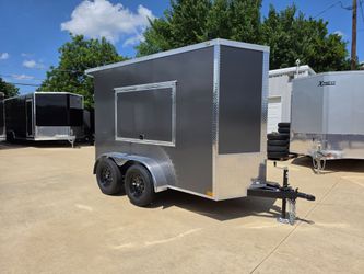 2026 New 5x10 TA Screwless Enclosed Farrier Trailer | Spoiler Package | Barn Doors | .08 Polycor | Dexter Axles | 1139 (Gray)