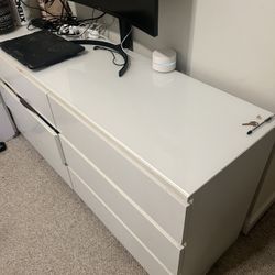 White IKEA Malm Dresser And Bedside Table