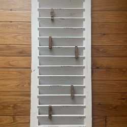 Wall Decor Item.  Shutter With Cute Little Clips For Photos.  One Clip Is Broken. 
