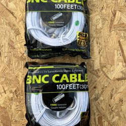 BRAND NEW - 2 - (100’) 1080P HD BNC Cables 