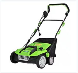 : Electric Lawn Scarifier & Dethatcher with Collection Bag – New/Open Box