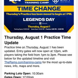 Extra Ticket To Rams Legends Day *Free*