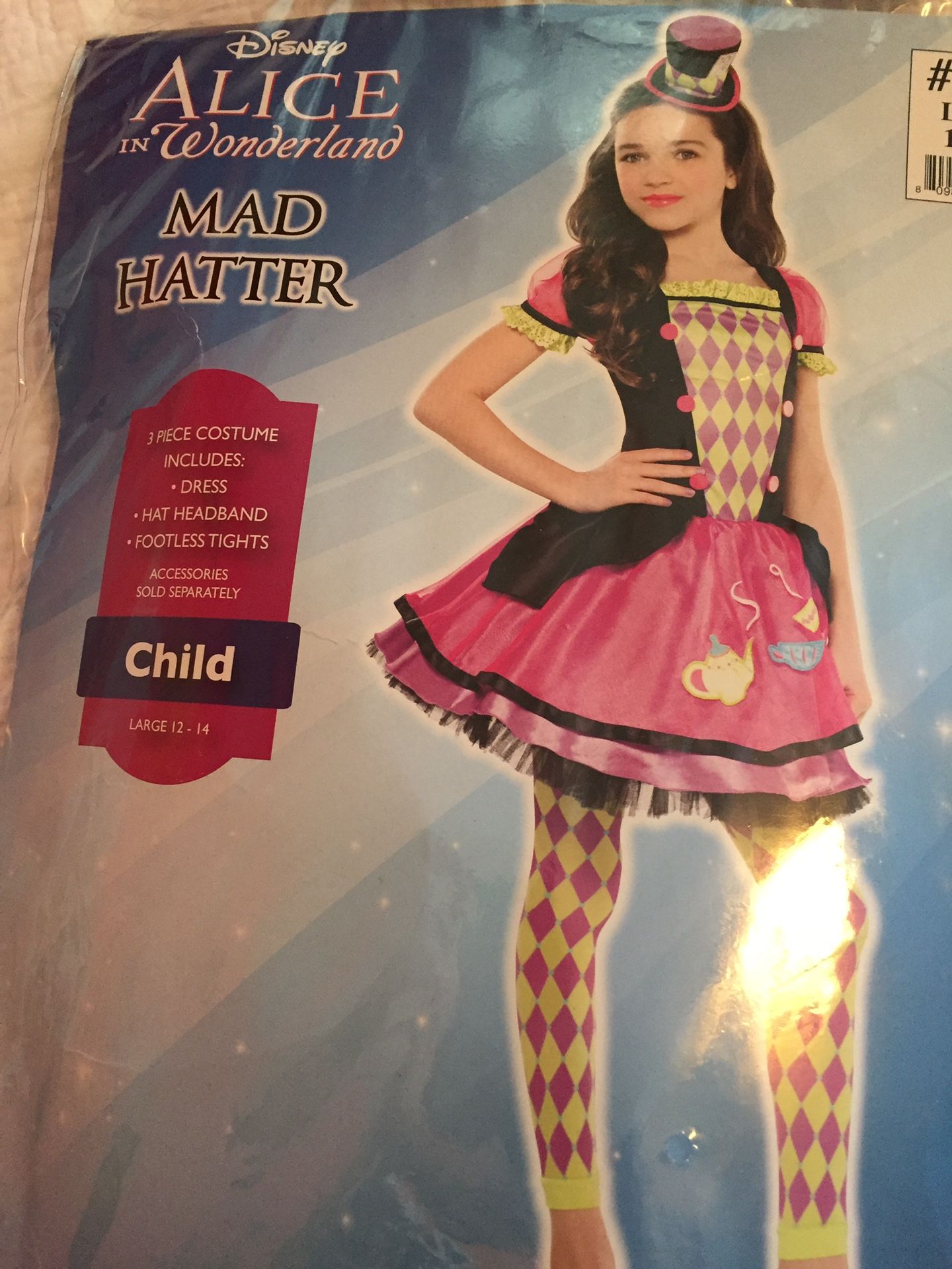 Girl Mad Hatter costume Size L (12-14)