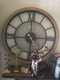 Clock and table