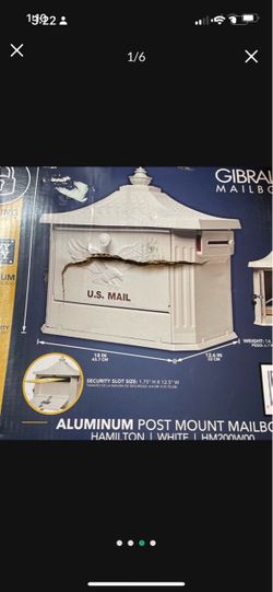 GIBRALTAR LARGE MAIL BOX WHITE OR BLACK W KEY NEW
