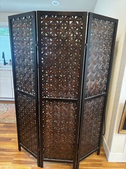 3-Panel Woven Room Divider Privacy Screen