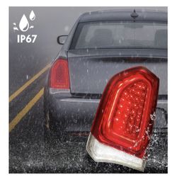 Huray Full LED Tail Light Fit for Chrysler 300/300C 2015-2023 Sedan 4Dr, LH Taillight OE Style Tail lamp Rear Brake Lamp Replacement for CH Dri