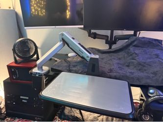 Loctek Heavy Duty Sit-Stand Desktop Silver Arm & Platform