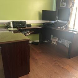 U-Shaped Office Desk - Computer Table With Drawers ONLY