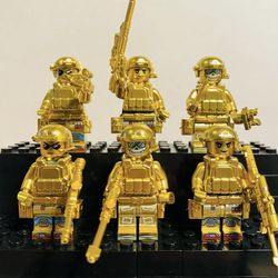 Collectible Shiny Gold SWAT Police Minifigures | New Custom Compatible LEGO Toys