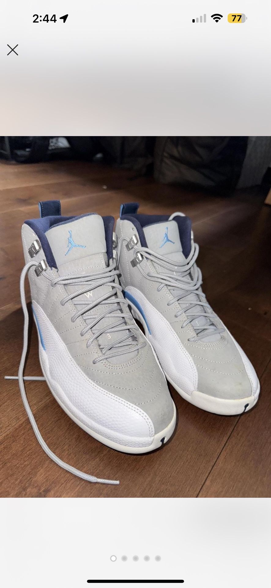 Air Jordan 12 Retro 'Grey University Blue'  Size 7.5 men’s.