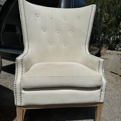 White Cream Accent Chair 