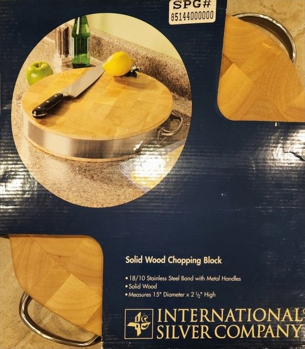 International Silver Company Solid Wood Chopping Block