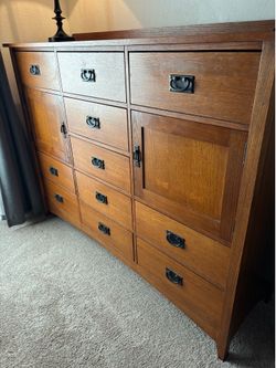 Mission style dresser (13 drawers)