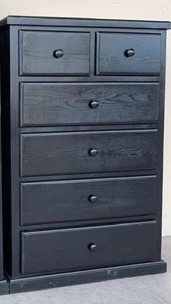 Duplex 6 drawer pine black