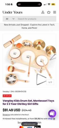 Vanplay Kids Wooden Drum Set Toy