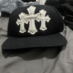 Chrome heart triple cross hat