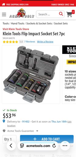 Klein Tools Flip Impact Socket Set 7pc