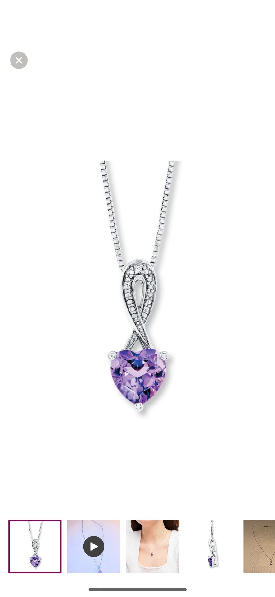 Kay Jewelers //Amethyst Heart Necklace With Diamond Accent Sterling Silver