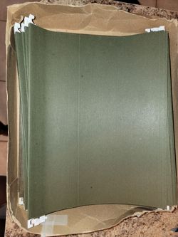 Green file cabinet folders