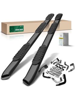 YHTAUTO 5 Inch Running Boards Side Steps Compatible with Ram 2(contact info removed) 2011-2024, Mega Cab, 6.5 Standard Bed, Oval Bent Ends