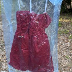 David’s Bridal Strapless Dress – Size 2 – “Apple” Red – New w/ Tags