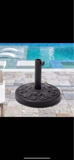 30lb. Cement Patio Umbrella Base in Black