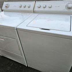 Old School Matching Set Whirlpool Washer And Electric Dryer Set Working Perfectly Fine Super Capacity I Can Deliver To You 90 Days Warranty  