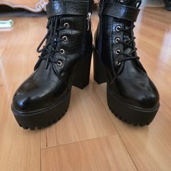 Vegan Leather Platform Boot NastyGal 