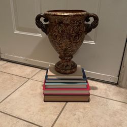 Staging Books Stacked Books And Amazing Vase 