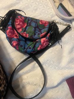Skull and Floral Print Crossbody Bag by Betsey Johnson