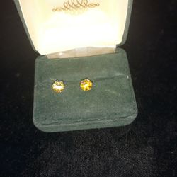 Genunine Citrine  Sterling Silver Earrings