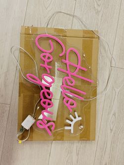 “hello gorgeous” LED sign with box