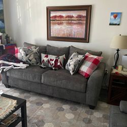 King Size Sleeper Sofa – Gray – Excellent Condition